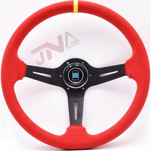 Refitting Racing 14 Inch 350mm Deep Concave Drift Suede Steering Wheel