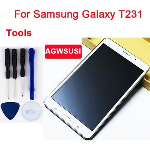 For Samsung Galaxy Tab 4 7.0 SM-T231 T231 T235 T230 Touch Screen Digitizer Sensor Glass LCD Display Panel Assembly + Frame