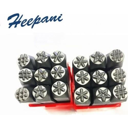 Punch stamp various symbles punch stamp tool stencil symbol * # pentagram alphabet stamps for leather metal