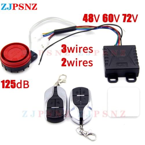 Ebike Alarm Control System 48V/60V/72V Intelligent Electric Bicycle Alarm System kit Lock Scooter Motorcycle Bike Tricycle EBike