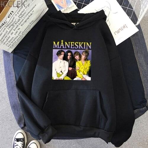 Maneskin Hoodies Men Women Funny Print Oversized Aesthetic Hip Hop Streetwear Fashion Casual Harajuku Womens Sweatshirt gothic