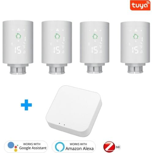 ZigBee3.0 Smart Radiator Actuator Programmable Thermostatic Radiator Valve Temperature Controller Voice Control Via Alexa