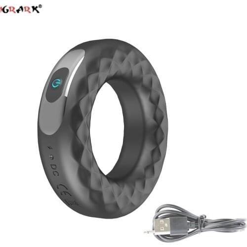 Sex Male 10 Vibrator Black Penis Enhancer Screaming Cock O Ring for Dick Rechargeable Adult Sex Toys Vibrating Dual Cockring