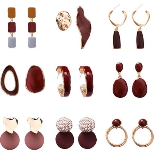 New Design Sweet Earring Irregular Geometric Acrylic Long Big Earrings For Women 2019 Korean Dangle Jewelry Elegant Pendientes