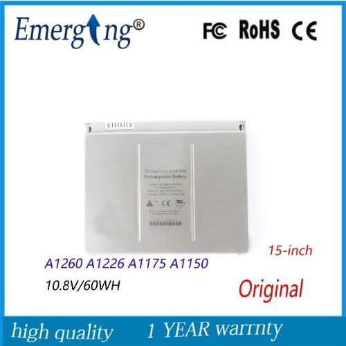 10.8v 55WH New Original Laptop Battery for Apple MacBook Pro15inch A1260 A1226 A1175 A1150