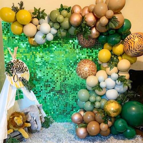 114pcs Animal Balloons Garland Kit Jungle Safari Theme Party Supplies Favors Kids Boys Baby Shower Birthday Party Decorations