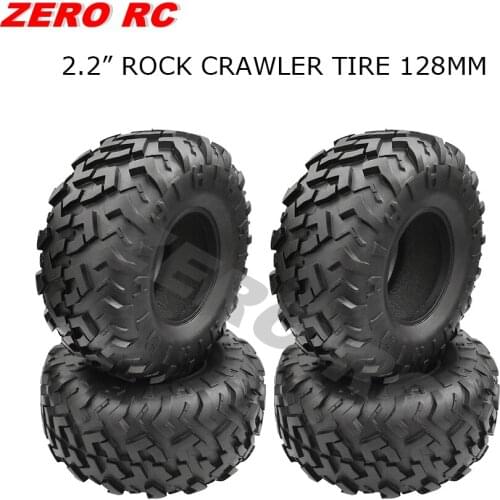 4Pcs RC 1/10 ROCK CRAWLER CAR 2.2" TIRES SOFT 128mm TYRE WITH FOAMS FOR AXIAL WRAITH SCX10 Jeep Wrangler TRX-4 2.2Inch WHEEL