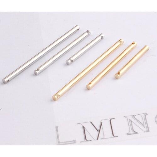 50pcs Copper Material Small sticks charms Simple Bar long Strip charm for necklaces link Pendant for DIY Necklace