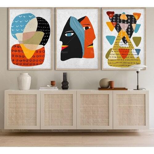 African art, bohemian style decoration, modern black wall African print, black American canvas, black women abstract African pri