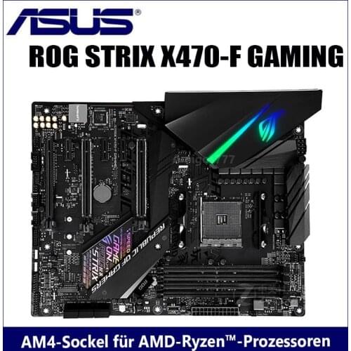 Asus ROG STRIX X470-F GAMING Motherboard AMD X470 DDR4 64GB PCI-E 3.0 M.2 Display HDMI-Compatible Desktop Placa-Mãe AM4 ATX Used