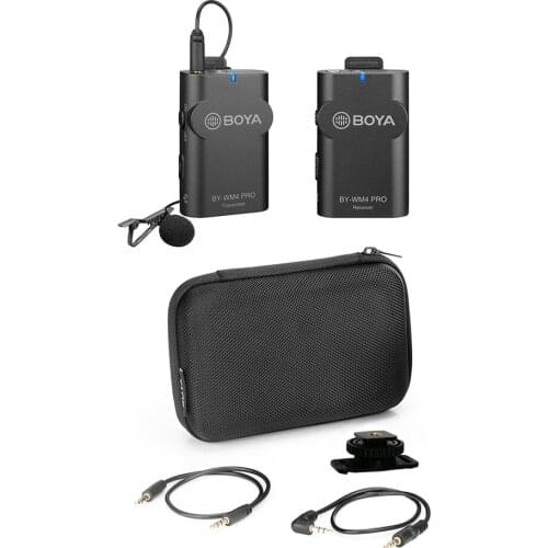 BOYA BY-WM4 Pro K1 2.4G Wireless Microphone System with Hard Case for DSLR Camera Smartphone PC Tablet Audio Recording Interview