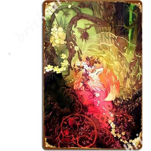 Dawnsing Wood Fox In Watercolor Metal Signs Garage Club Garage Decoration Club Home Custom Tin sign Posters