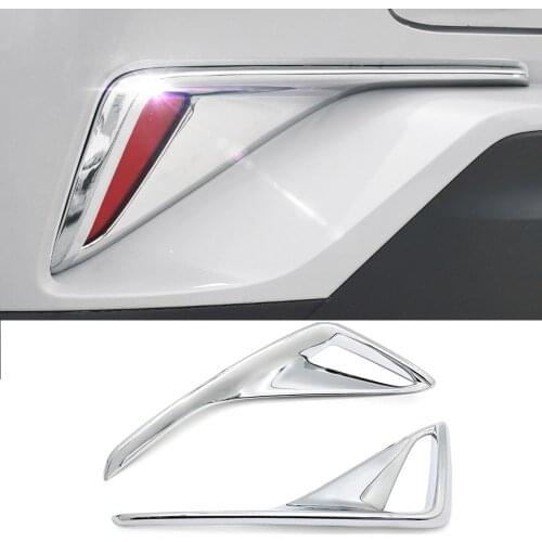 For Toyota C-HR CHR 2017 2018 2019 2020 Chrome Rear Bumper Fog Light Lamp Cover Trim Frame ABS Chrome Car Interior