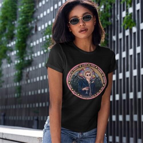 Crowley T-shirt Women Hipster Good Omens Ineffable Demon Angel Cotton Tshirt Chic Short Sleeve Tees Top O Neck Female Clothes