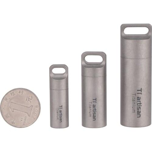3 Sizes Pure Titanium Pill Cases Multifunctional Titanium Seal Cabin Bacteriostatic Non-toxic Waterproof Drug Cases