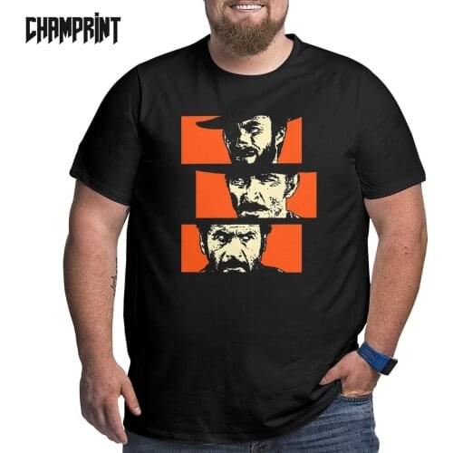 The Good The Bad And The Ugly T-Shirts for Men Crewneck Pure Cotton T Shirts Eastwood Short Sleeve Big Tall Tees Plus Size