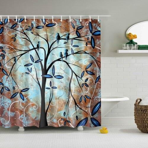 Oil Painting Print Shower Curtain Long 180x200cm Waterproof Polyester Blackout 3D Print Bath Curtain for Bathroom Curtain