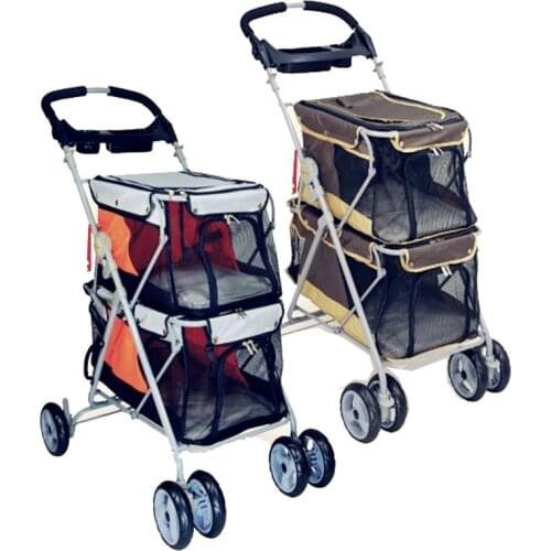 2016 New Design Pet Stroller For 2 Dogs Load 25kg Dog Pushchair Pram/doggy /puppy Strollers For Sale 360 Degree Rotation Cart