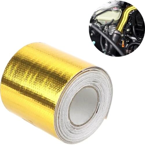 5cm*5m Intake Tube Aluminum Foil Tape Gold High Temperature Resistance Insulation Self Adhesive Tape Car Accessorie