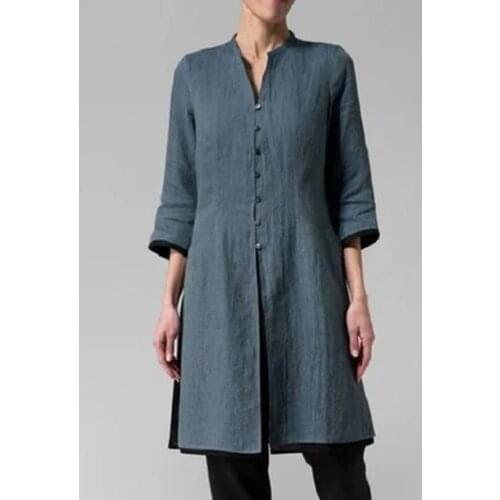 The 2021 summer hot style irregular cotton and linen shirt