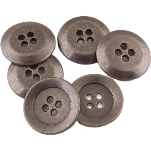 30 pcs Metal buttons 4 holes Flatback Metal Color button for Garment Coat Clothes Sewing Accessories Scrapbooking Decors parts
