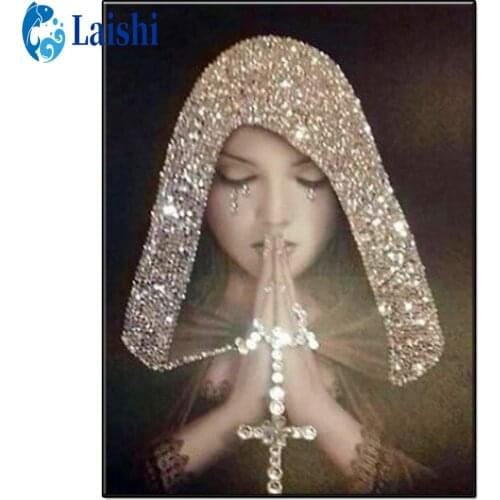 Girls Prayer Tears 5D Diy Diamond Painting By Numbers Full Drill Diamond Mosaic Diamond Embroidery Kits Religious decoration
