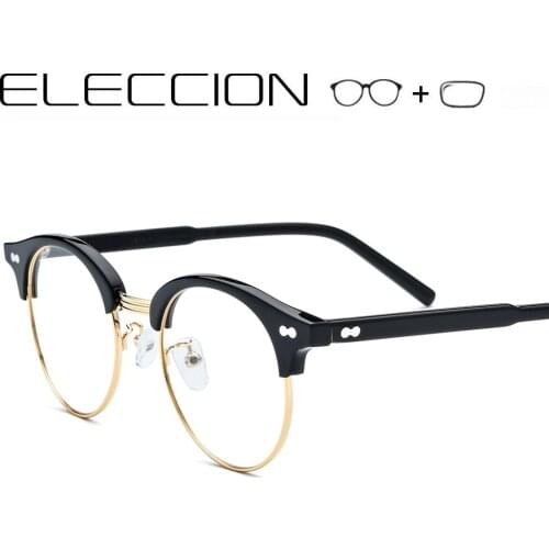 2020 New Vintage Round Eyebrow Frame Myopia Optical Glasses Prescription Spectacles Men Women Correction Eyeglasses 19123