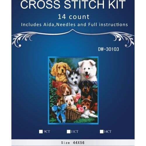 Top Quality Popular Counted Cross Stitch Kit Color dog style 14CT unprinting cross stitch kit dim3th5156 DW-30102
