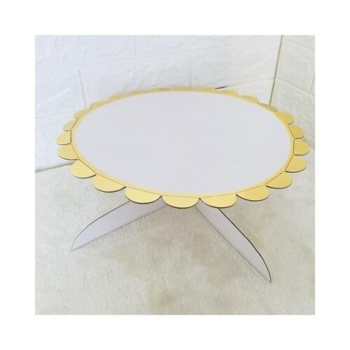 Disposable Cake Stand 32 CM Round Cardboard Cake Display Tray Pedestal One Layer Dessert Stand Holder For Party Birthday Wedding