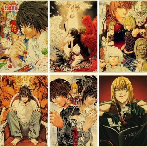 Anime Death Note Retro Posters Anime Posters Wall Poster Canvas Painting Wall Decor Wall Art Picture Photos for Childrens Room