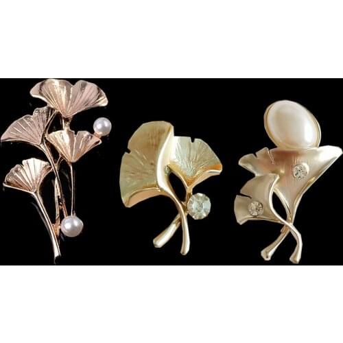2019New 30Pcs ginkgo Leaves branches pearl button for DIY Wedding Bridal headdress jewelry accessories HZ556-HZ567