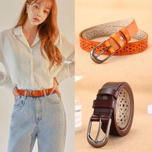 Genuine Leather Belts for Women Second Layer Cowskin Woman Belt Vintage Pin Buckle Strap Jeans Corset Belt Belts for Women