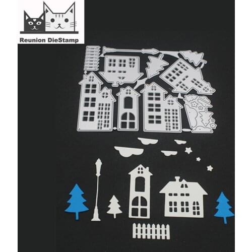 Reunion House Silver Metal Cutting Dies Stencil For Diy Scrapbooking Decor New Year Greeting Cards Embossing Crafts Supply 2020