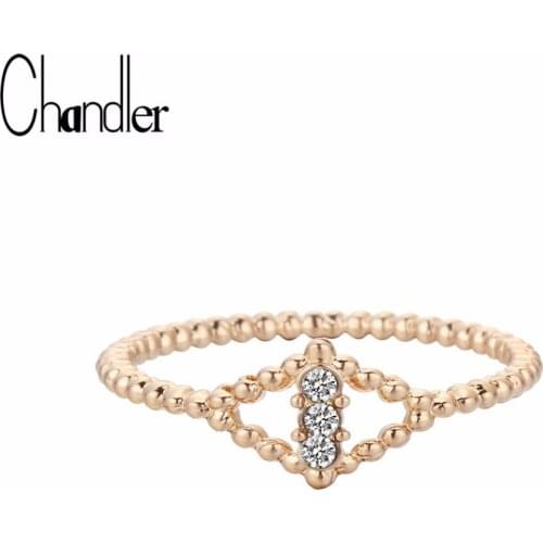 Chandler Rhombic Charm Rings With Cubic Zirconia Micro Inlays Bead Ring Contracted Simple Fashion Jewelry Nail Anillo Inel Anel
