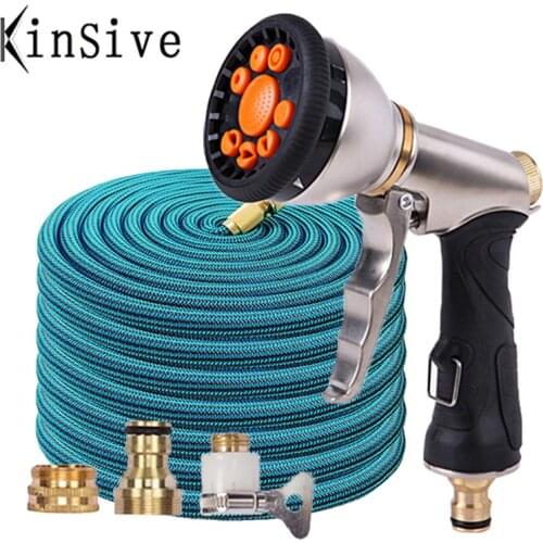 New Magic Garden Watering Hose With Metal Water Gun Flexible Three Times Expandable High Pressure Car Washer Plastic Pipe Spray