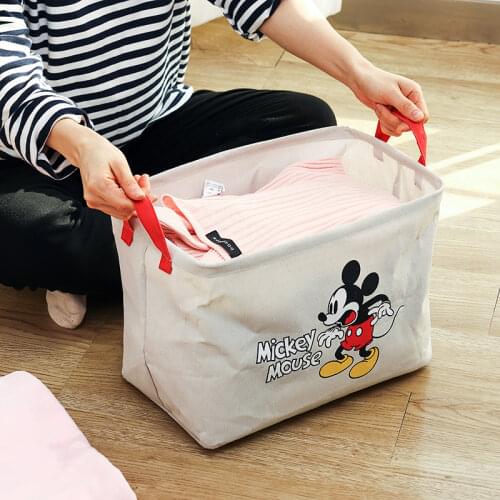 Disney Mickey Minnie Donald Duck Daisy Fabric Dirty Clothes Basket Dirty Clothes Storage Toy Folding Household Laundry Bag