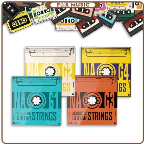 NAOMI Acoustic Guitar Strings Laminating Technique Fluoropolymer Coating Phosphor Copper String Sealed Unique Packaging