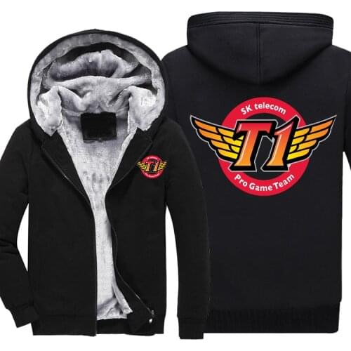 Skt Hoodie Sweatshirt Skt T1 Print Super Warm Fleece Hooded Coat Winter Thick Men Women Jacket Plus Velvet