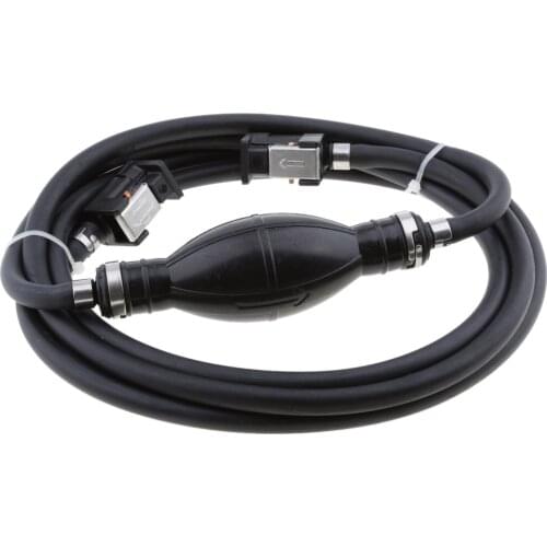 Fuel Line Assembly 1/4 inch 6mm Hose with Connector and Primer Bulb for Yamaha Outboard Motor, 10FT/3 Meter Long (Rubber)