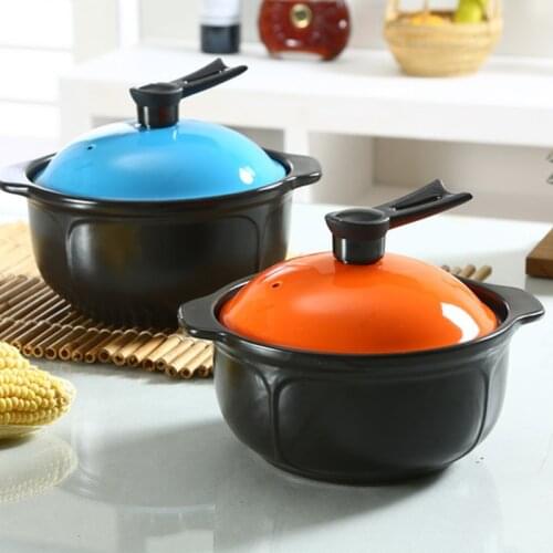 Vertical lid cover Korean style ceramic casserole heat-resistant creative soup porridge stew pot heat resistant saucepan pan