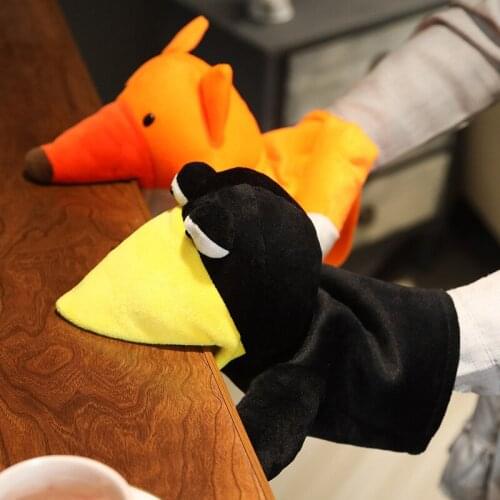 Crow Drink Water Cosplay Props Fox Hand Puppet Cartoon Cute Plush Toys Gloves