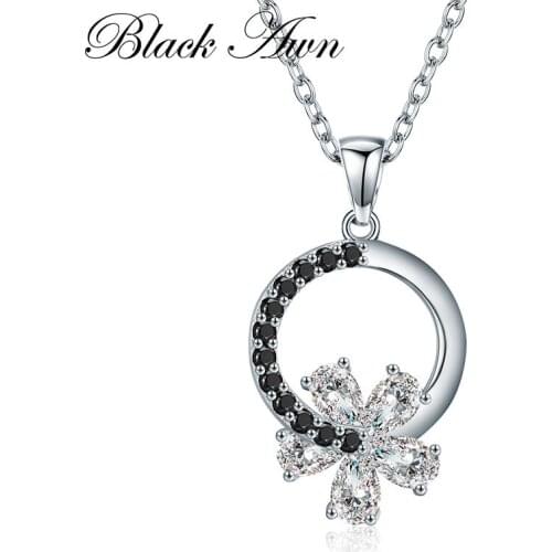Romantic Arrive 3.2g 925 Sterling Silver Fine Jewelry Trendy Flower Engagement necklaces & pendants for Women K001