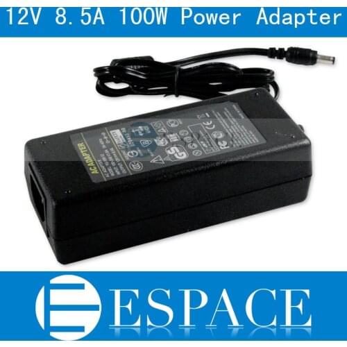 10piece/lot 12V 8.5A 100W Power Supply AC 100-240V to DC Adapter For 3528 5050 Strip LED with US/EU plug free fedex