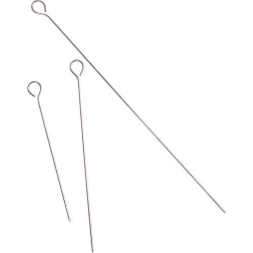 10pcs Outdoor Camping Picnic Meat Goose Round Roast Skewers Stick Stainless Steel BBQ Needle Barbeque Skewers Kitchen Utensils