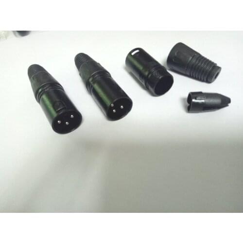100PCS black 3 pin XLR Audio Cable Connector MIC Plug Selling