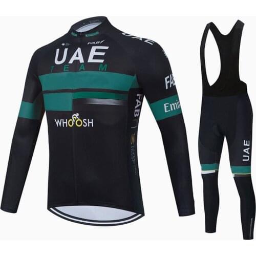 2021 Uae Team Cycling Jersey Set Long Sleeve Mountain Bike Clothes Wear Men Racing Bicycle Clothing Ropa Maillot Ciclismo