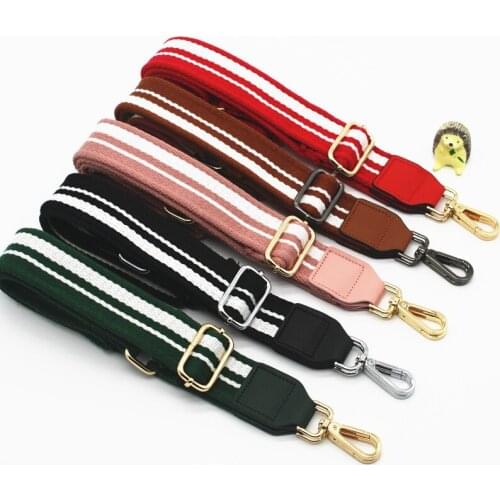 3.8cm Wide Canvas Strap Adjustable Stripe Braided Handles For HandbagsBelt Women Shoulder Crossbody Messenger Bag Strap KZ151334