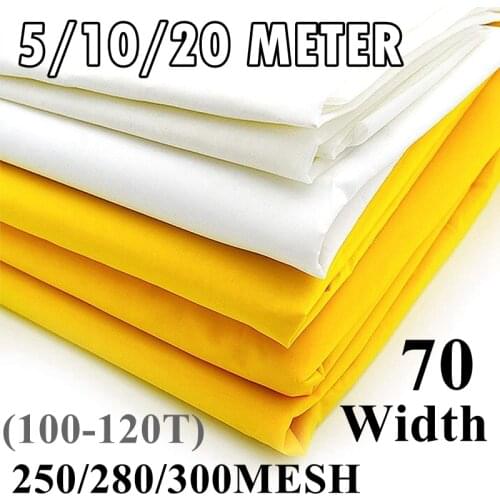 5/10/20 Meter 100/120/150T Silk Screen Printing Mesh 70CM Width 250/300/380M Yellow Polyester Screen Printing Mesh Fabric