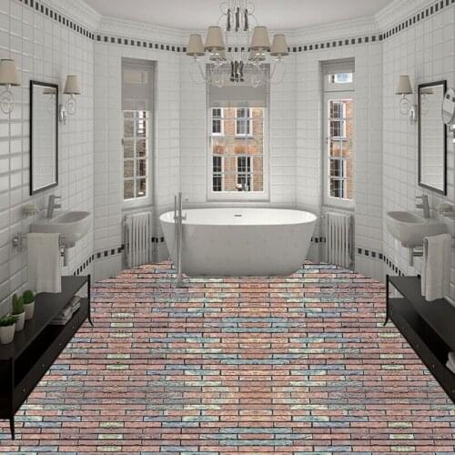 Free Shipping Brick wall 3d floor painting stereo water-proof high-quality moisture office decoration wallpaper studio mural