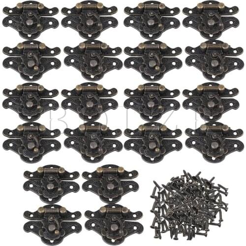 BQLZR 20PCS Antique Jewelry Wood Box Latch Sets Case Lock Decroration